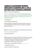 AIRMAN LEADERSHIP SCHOOL &NewLine;DISTANCE LEARNING SET A VOL 2 &NewLine;REVIEW 2026 VERIFIED ANSWERS 