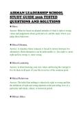 AIRMAN LEADERSHIP SCHOOL &NewLine;STUDY GUIDE 2026 TESTED &NewLine;QUESTIONS AND SOLUTIONS