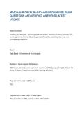 MARYLAND PSYCHOLOGY JURISPRUDENCE EXAM QUESTIONS AND VERIFIED ANSWERS LATEST UPDATE