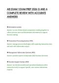 AIS EXAM 1 EXAM PREP 2026 Q AND A &NewLine;COMPLETE REVIEW WITH ACCURATE &NewLine;ANSWERS 