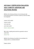 AIS EXAM 2 CERTIFICATION EVALUATION &NewLine;2026 COMPLETE QUESTIONS AND &NewLine;SOLUTIONS UPDATED