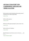 AIS EXAM 2 EXAM SCRIPT 2026 &NewLine;COMPREHENSIVE QUESTIONS AND &NewLine;VERIFIED SOLUTIONS 