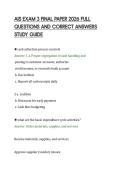 AIS EXAM 3 FINAL PAPER 2026 FULL &NewLine;QUESTIONS AND CORRECT ANSWERS &NewLine;STUDY GUIDE