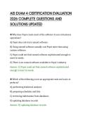 AIS EXAM 4 CERTIFICATION EVALUATION &NewLine;2026 COMPLETE QUESTIONS AND &NewLine;SOLUTIONS UPDATED