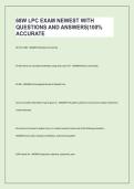 68W LPC EXAM NEWEST WITH QUESTIONS AND ANSWERS&vert;100&percnt; ACCURATE