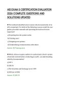 AIS EXAM 5 CERTIFICATION EVALUATION &NewLine;2026 COMPLETE QUESTIONS AND &NewLine;SOLUTIONS UPDATED
