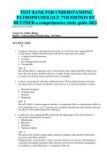 TEST BANK FOR UNDERSTANDING  PATHOPHYSIOLOGY 7TH EDITION BY&NewLine;HUETHER-a comprehensive study guide-2022&NewLine;