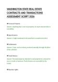 WASHINGTON STATE REAL ESTATE&NewLine;CONTRACTS AND TRANSACTIONS&NewLine;ASSESSMENT SCRIPT 2026&NewLine;