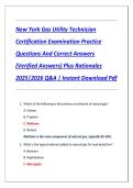 New York Gas Utility Technician Certification Exam&colon; Practice Questions & Correct Answers