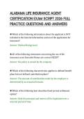ALABAMA LIFE INSURANCE AGENT &NewLine;CERTIFICATION EXAM SCRIPT 2026 FULL &NewLine;PRACTICE QUESTIONS AND ANSWERS