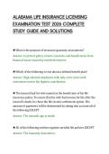 ALABAMA LIFE INSURANCE LICENSING &NewLine;EXAMINATION TEST 2026 COMPLETE &NewLine;STUDY GUIDE AND SOLUTIONS 