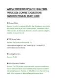 WCNA WIRESHARK UPDATED EXAM FINAL&NewLine;PAPER 2026 COMPLETE QUESTIONS&NewLine;ANSWERS PREMIUM STUDY GUIDE&NewLine;