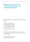 BIOD 171&colon; FINAL EXAM LATEST QUESTIONS AND ANSWERS 2025 2026&NewLine;&NewLine;