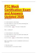 PTC Mock Certification Exam and Answers Updated 2026