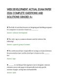 WEB DEVELOPMENT ACTUAL EXAM PAPER&NewLine;2026 COMPLETE QUESTIONS AND&NewLine;SOLUTIONS GRADED A&plus;