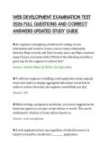 WEB DEVELOPMENT EXAMINATION TEST&NewLine;2026 FULL QUESTIONS AND CORRECT&NewLine;ANSWERS UPDATED STUDY GUIDE&NewLine;