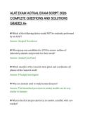 ALAT EXAM ACTUAL EXAM SCRIPT 2026 &NewLine;COMPLETE QUESTIONS AND SOLUTIONS &NewLine;GRADED A&plus;