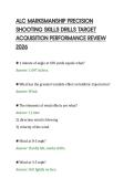 ALC MARKSMANSHIP PRECISION &NewLine;SHOOTING SKILLS DRILLS TARGET &NewLine;ACQUISITION PERFORMANCE REVIEW &NewLine;2026