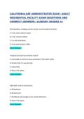 CALIFORNIA ARF ADMINISTRATOR EXAM &vert; ADULT RESIDENTIAL FACILITY EXAM QUESTIONS AND CORRECT ANSWERS &vert; ALREADY GRADED A&plus;