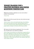 WEIGHT TRAINING TEST 1&NewLine;PRACTICE MATERIAL 2026 TESTED&NewLine;QUESTIONS VERIFIED PASS