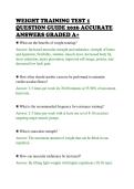 WEIGHT TRAINING TEST 1&NewLine;QUESTION GUIDE 2026 ACCURATE&NewLine;ANSWERS GRADED A&plus;&NewLine;