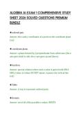 ALGEBRA IA EXAM 1 COMPREHENSIVE STUDY &NewLine;SHEET 2026 SOLVED QUESTIONS PREMIUM &NewLine;BUNDLE 