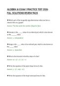 ALGEBRA IA EXAM 1 PRACTICE TEST 2026 &NewLine;FULL SOLUTIONS REVIEW PACK