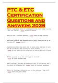 PTC & ETC Certification Questions and Answers 2026