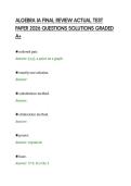 ALGEBRA IA FINAL REVIEW ACTUAL TEST &NewLine;PAPER 2026 QUESTIONS SOLUTIONS GRADED &NewLine;A&plus;