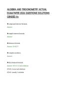 ALGEBRA AND TRIGONOMETRY ACTUAL &NewLine;EXAM PAPER 2026 QUESTIONS SOLUTIONS &NewLine;GRADED A&plus;