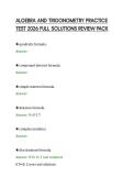 ALGEBRA AND TRIGONOMETRY PRACTICE &NewLine;TEST 2026 FULL SOLUTIONS REVIEW PACK