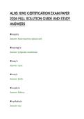 ALHS 1090 CERTIFICATION EXAM PAPER &NewLine;2026 FULL SOLUTION GUIDE AND STUDY &NewLine;ANSWERS
