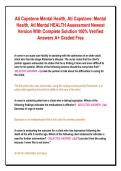 ATI Capstone Mental Health Assessment Proctored Exam Master Prep Test Bank &ndash;Actual Complete Questions & Answers with Comprehensive Clinical Rationales &ndash; Therapeutic Communication&comma;
