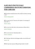 ALLIED HEALTH PRACTICE EXAM II &NewLine;COMPREHENSIVE HEALTHCARE FOUNDATIONS &NewLine;STUDY GUIDE 2026