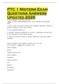 PTC 1 Midterm Exam Questions Answers Updated 2026