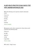 ALLIED HEALTH PRACTICE EXAM II MOCK TEST &NewLine;WITH ANSWER RATIONALES 2026 