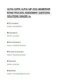 ALPHA KAPPA ALPHA MIP 2026 MEMBERSHIP &NewLine;INTAKE PROCESS ASSESSMENT QUESTIONS &NewLine;SOLUTIONS GRADED A&plus; 