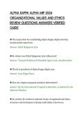 ALPHA KAPPA ALPHA MIP 2026 &NewLine;ORGANIZATIONAL VALUES AND ETHICS &NewLine;REVIEW QUESTIONS ANSWERS VERIFIED &NewLine;GUIDE
