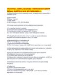 CALIFORNIA AMBULANCE DMV COMPREHENSIVE EXAM ACTUAL QUESTIONS AND ANSWERS SURE