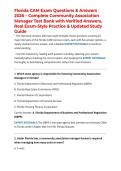 Florida CAM Exam Questions & Answers 2026 &ndash; Complete Community Association Manager Test Bank with Verified Answers&comma; Real Exam-Style Practice & Updated Study Guide