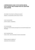 COMPREHENSIVE GUIDE TO PSYCHIATRIC-MENTAL HEALTH NURSE PRACTITIONER PRACTICE QUESTIONS AND ANSWERS