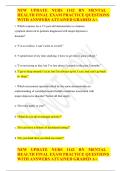 NEW UPDATE NURS 1142 RN Mental Health Final Exam Practice Questions with Answers Attained Graded A&plus;