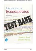 Test Bank for Introduction to Econometrics 4th Edition Questions and Answers &vert; Latest Update 2026 Exam Prep &vert; 100&percnt; Guarantee Pass &vert; By James H&period; Stock & Mark W&period; Watson