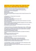 CERTIFIED LACTATION CONSULTANT UPDATED FINAL EXAM ACTUAL QUESTIONS AND ANSWERS