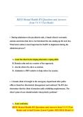 HESI Mental Health RN Questions and Answers from V1&ndash;V3 Test Banks 2024 Comprehensive Psychiatric Nursing Practice Questions&comma; Clinical Judgment Scenarios&comma; Therapeutic Communication Review&comma; and 100&percnt; Verified with Correct Answers Study Resource for Exam Succ