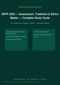 &NewLine;EPPP 2026 Actual Exam 2026&sol;2027 &ndash; Assessment&comma; Treatment & Ethics &vert; Complete Exam-Style Questions &vert; 100&percnt; Verified &ndash; Pass Guaranteed &ndash; A&plus; Graded&NewLine;&NewLine;