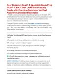 Peer Recovery Coach & Specialist Exam Prep 2026 &ndash; IC&RC CRPA Certification Study Guide with Practice Questions&comma; Verified Answers & Detailed Rationales