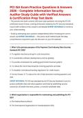 PCI ISA Exam Practice Questions & Answers 2026 &ndash; Complete Information Security Auditor Study Guide with Verified Answers & Certification Prep Test Bank