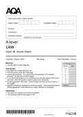 ACTUAL 2025 AQA A-level LAW 7162&sol;3B Paper 3B Human Rights MERGED QUESTION PAPER &plus; &NewLine;MARK SCHEME&NewLine;ACTUAL 2025 AQA A-level LAW 7162&sol;3B Paper 3B Human Rights MERGED QUESTION PAPER &plus; &NewLine;MARK SCHEME