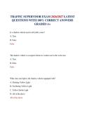 TRAFFIC SUPERVISOR EXAM 2026&sol;2027 LATEST QUESTIONS WITH 100&percnt; CORRECT ANSWERS GRADED A&plus;